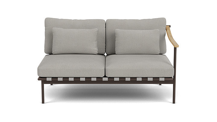 Barlow Tyrie Around Deep Seating Double Lounge Sofa with Teak Right Arm