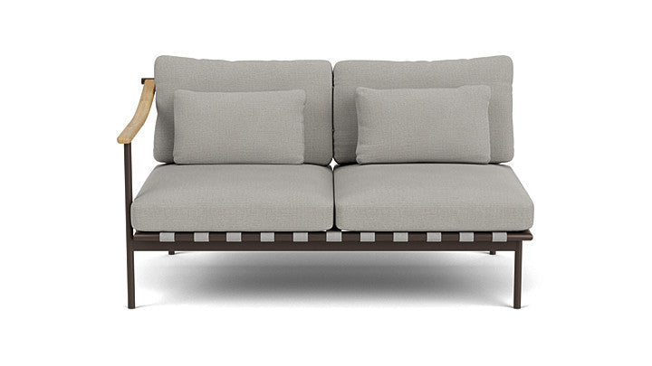 Barlow Tyrie Around Deep Seating Double Lounge Sofa with Teak Left Arm