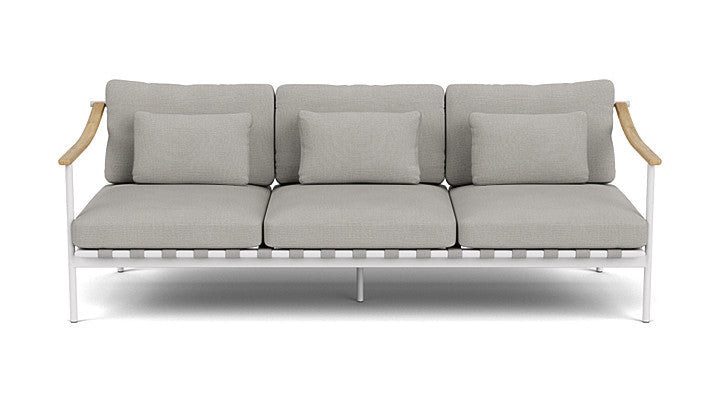 Barlow Tyrie Around Deep Seating Triple Lounge Sofa with Teak Arms