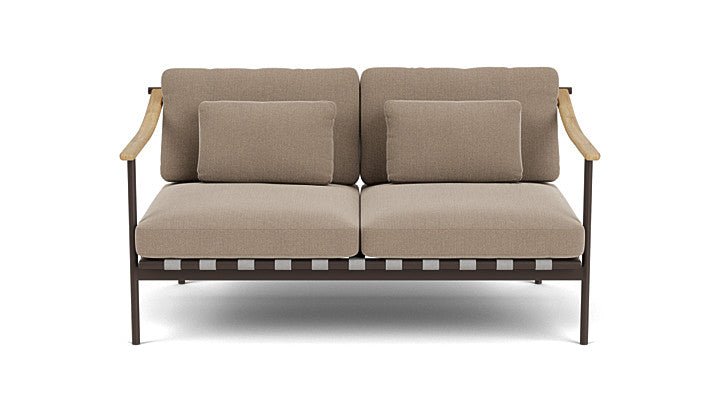 Barlow Tyrie Around Deep Seating Double Lounge Sofa with Teak Arms