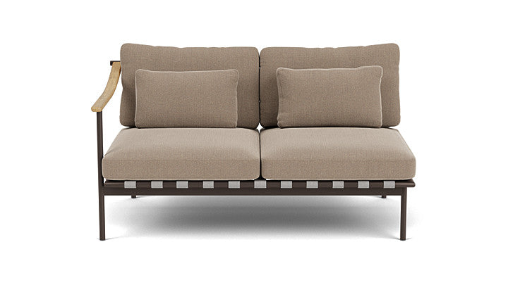 Barlow Tyrie Around Deep Seating Double Lounge Sofa with Teak Left Arm