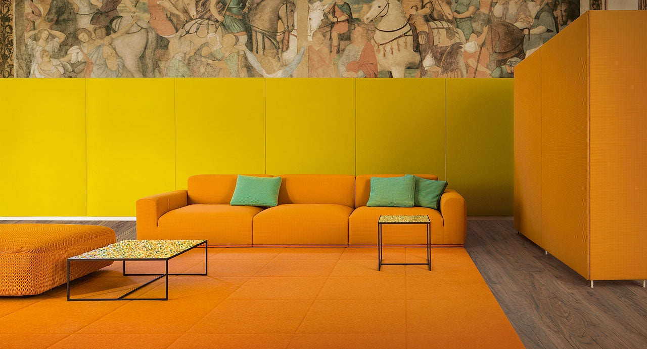 Paola Lenti Tessera Modular Indoor Outdoor Rug In Orange