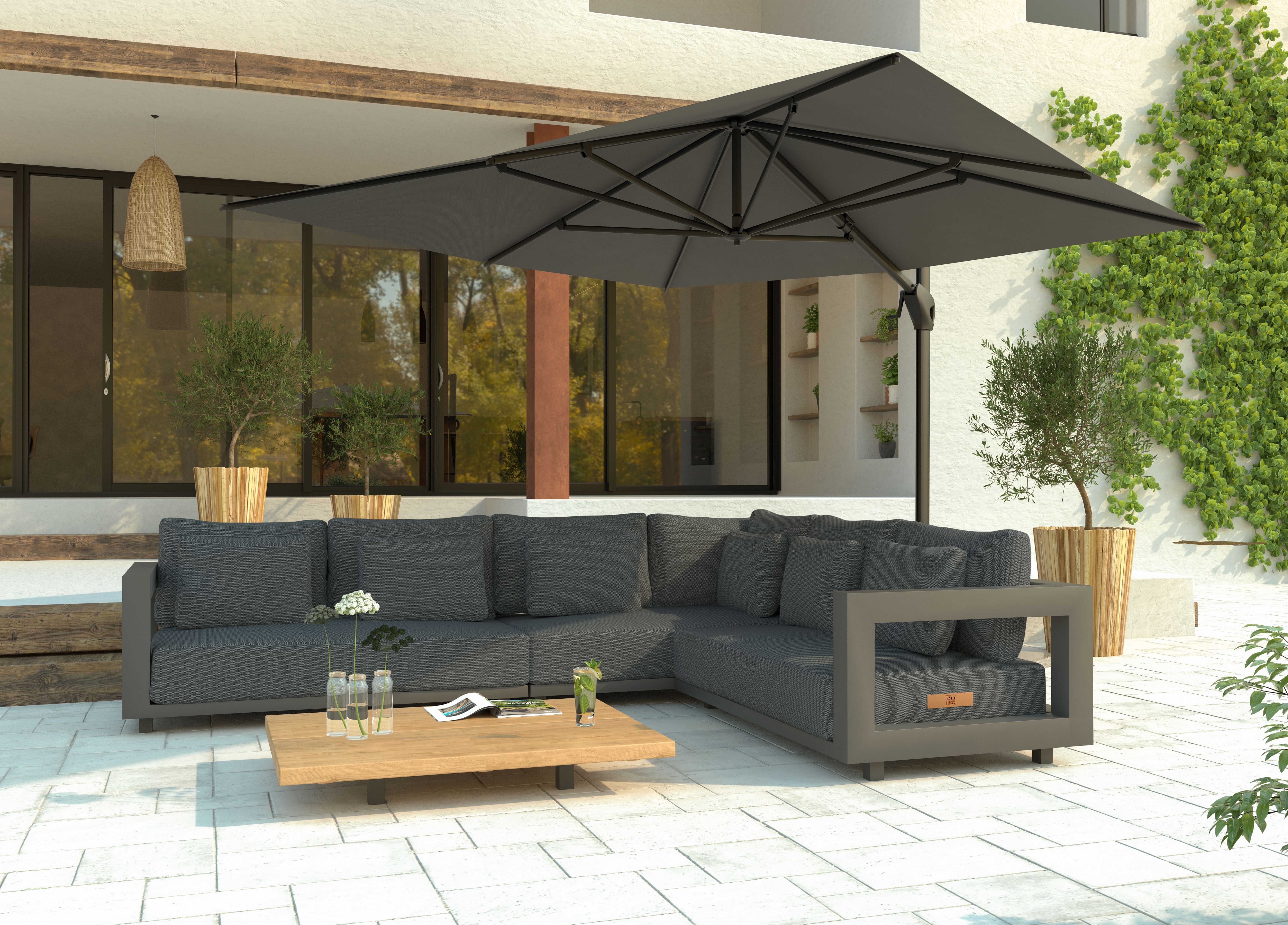 4 Seasons Outdoor Metropolitan Modular Corner W/ 120 X 90 X 18cm Coffee Table