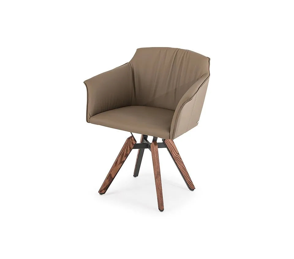 Cattelan Italia Tyler Swivel Dining Armchair – Fabric, Micro Nubuk & Synthetic Leather