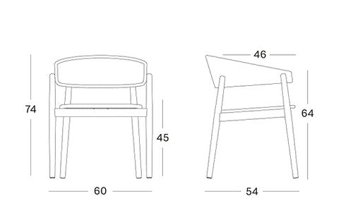 MONA DINING CHAIR TEAK/OLD LACE