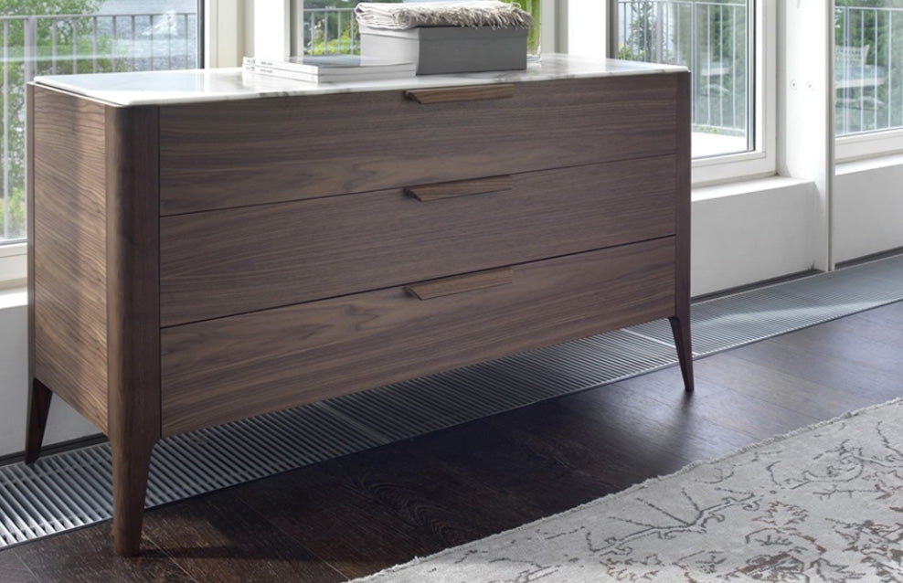 Porada Ziggy 3 Canaletta Wood Chest Of Drawers