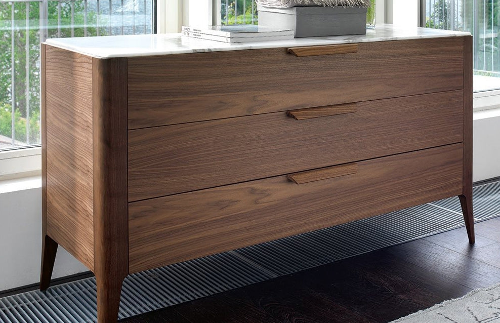 Porada Ziggy 3 Canaletta Wood Chest Of Drawers