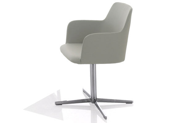 Bontempi Margot Dining Chair With Arms and Swivel Central Metal Leg