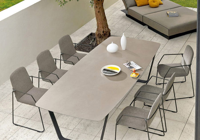 Manutti Air Dining Table - 3 0 x 118 - (White Frame with Quartz Ceramic) 
