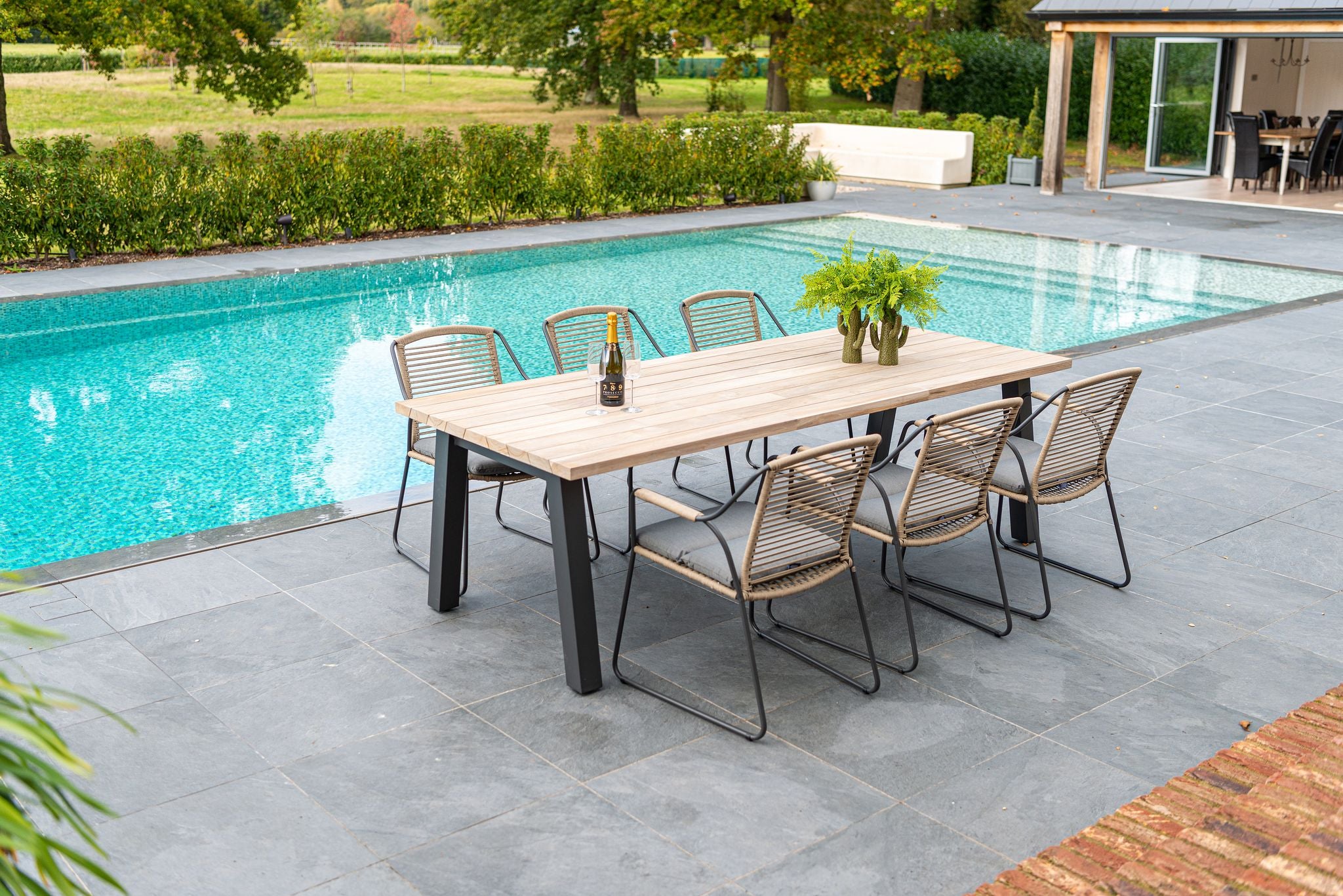 4 Seasons Outdoor Scandic 6 Seat Dining with Derby 240cm Table